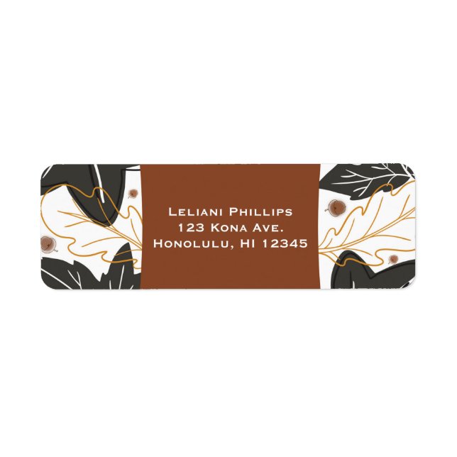 Whimsical Elegant Autumn Fall Leaves Invitation Label (Front)