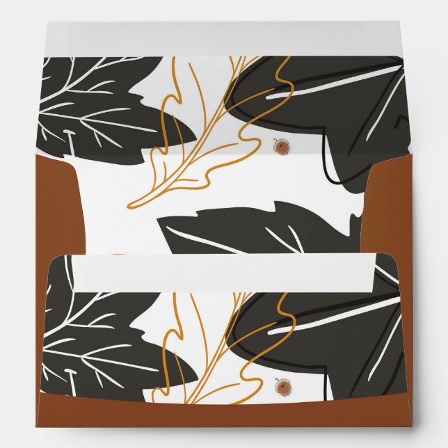 Whimsical Elegant Autumn Fall Wedding Invitation Envelope (Back (Bottom))