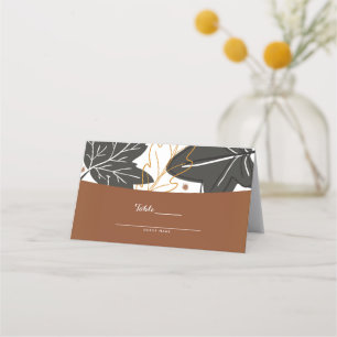 Whimsical Elegant Autumn Fall Wedding Seating Seat Place Card