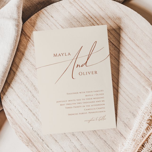 Whimsical Elegant Desert | Beige Wedding Invitation (Creator Uploaded)