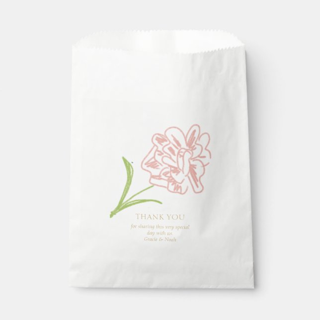 Whimsical & Elegant Floral Wedding Couple  Favor Bag (Front)