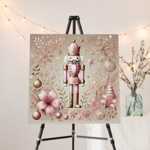 Whimsical Elegant Pink and Gold Pastel Nutcracker Foam Board