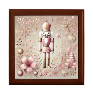 Whimsical Elegant Pink & Gold Pastel Nutcracker Gift Box