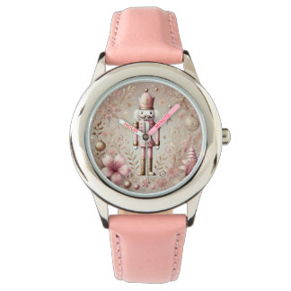 Whimsical Elegant Pink & Gold Pastel Nutcracker Watch
