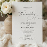 Whimsical Elegant QR Code White Ivory Wedding  Invitation<br><div class="desc">Invite your loved ones to share in your joy with a wedding invitation that blends modern elegance with classic style. The front design features “The Wedding” in graceful modern calligraphy, setting an enchanting tone, while the rest of the text appears in an elegant serif font for a refined look. On...</div>