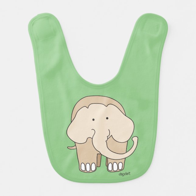 Whimsical Elephant Baby Bib (Front)