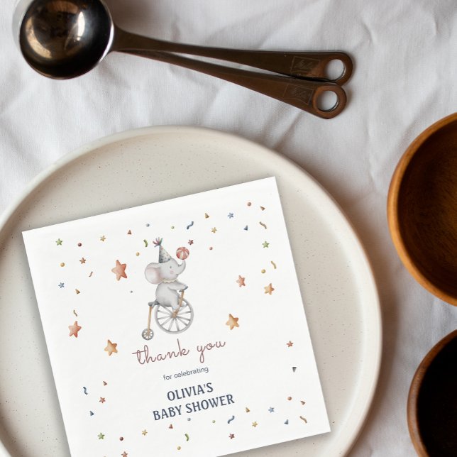 Whimsical Elephant Circus Baby Shower Gift Napkins (Whimsical Elephant Circus Baby Shower Gift Napkins)