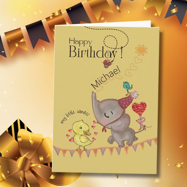 Whimsical Elephant & Duckling Birthday Card (Whimsical Elephant & Duckling Birthday Card)
