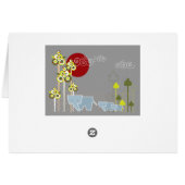 Whimsical Elephant Family In The Forest & Red Sun (Back Horizontal)