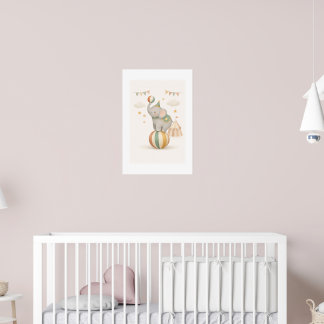 Whimsical Elephant on a ball Poster