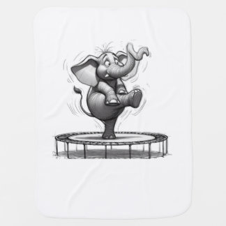 Whimsical Elephant on Trampoline – Cute Playful Baby Blanket