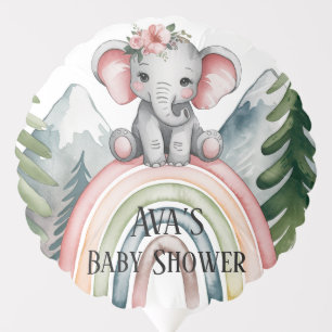 Whimsical Elephant Rainbow Baby Shower Balloon