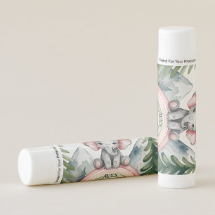 Whimsical Elephant Rainbow Baby Shower Favor Lip Balm
