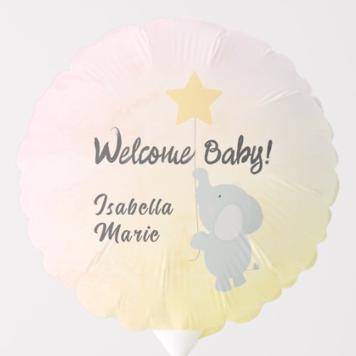 Whimsical Elephant Welcome Baby Balloon