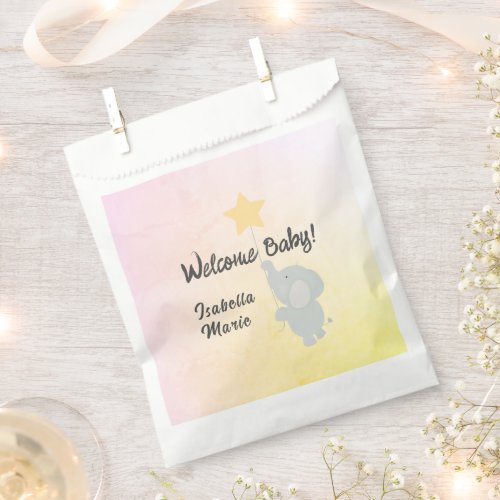 Whimsical Elephant Welcome Baby Favor Bag