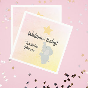 Whimsical Elephant Welcome Baby Napkins