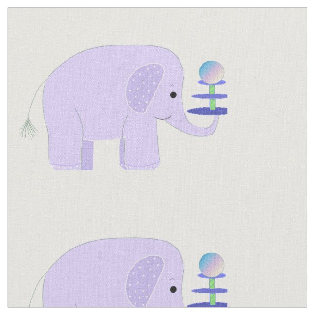 Whimsical Elephants Fabric (Close Up)