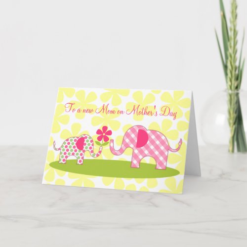 Whimsical Elephants First Mothers Day Card