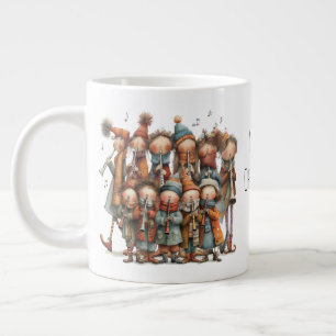 Whimsical Eleven Pipers Piping 12 Days Christmas Giant Coffee Mug