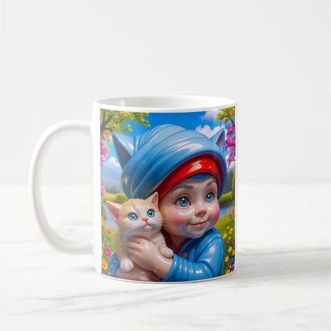 Whimsical Elf Cat  Coffee Mug (Left)