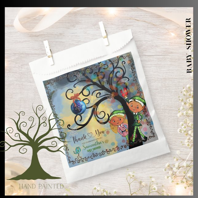 Whimsical Elf Gender Reveal Baby Shower Custom Favor Bag (Whimsical Elf Gender Reveal Baby Shower Custom Favor Bag)