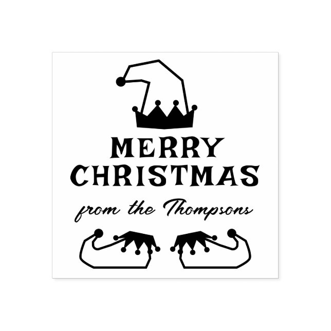 Whimsical Elf Hat & Shoes Merry Christmas From Rubber Stamp (Imprint)