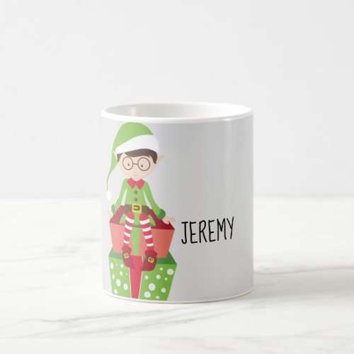 Whimsical Elf Personalized Christmas Coffee Mug