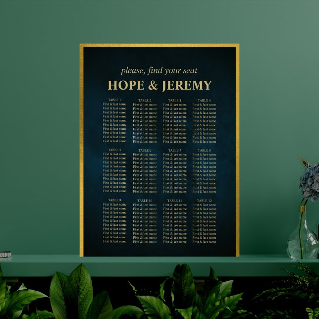 Whimsical Emerald Gold Fairy Wedding Seating Chart (Creator Uploaded)