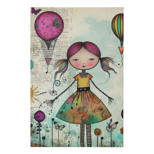 whimsical emotions faux canvas print (Front)