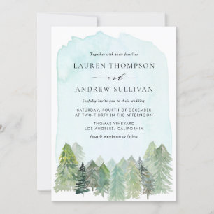 Whimsical Enchanted Forest Woodland Wedding Invitation