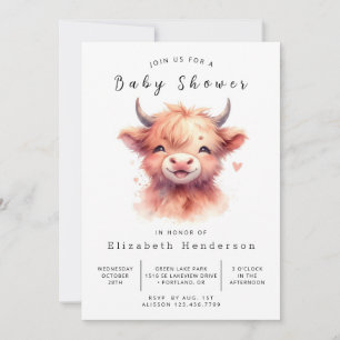 Whimsical Enchanted Fun Cow Baby Shower Invitation