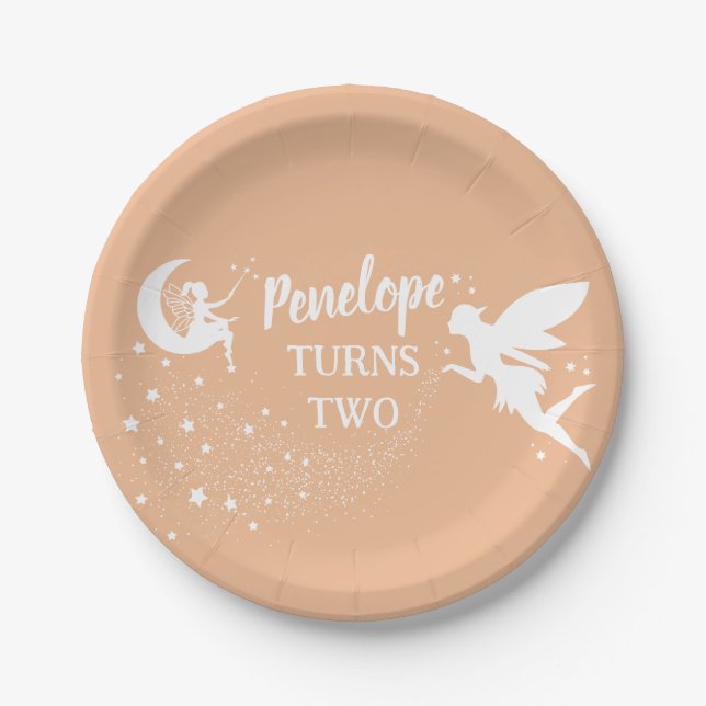  Whimsical Enchanted Pastel Fairy Themed Party  Paper Plates (Front)