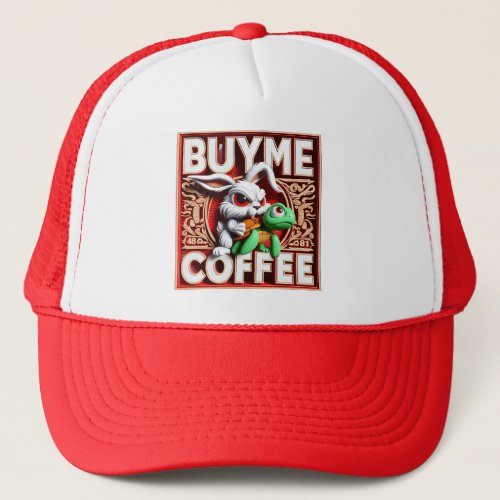 Whimsical Encounter Buy Me A Coffee Trucker Hat