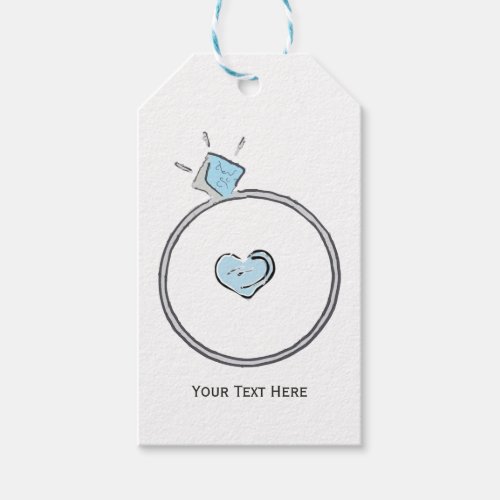 Whimsical Engagement Ring Bridal Shower Favor Gift Tags