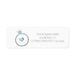 Whimsical Engagement Ring Bridal Shower Invitation Label