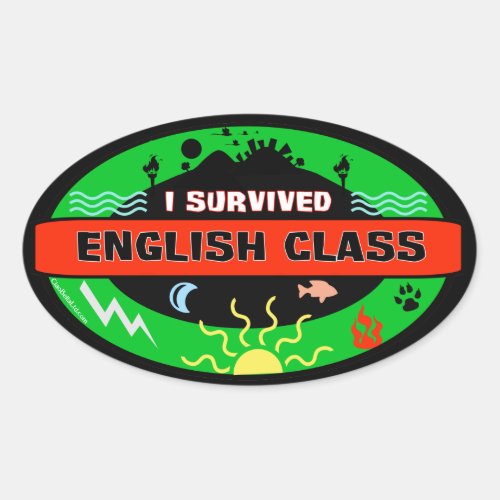 Whimsical English Class Survivor Sticker