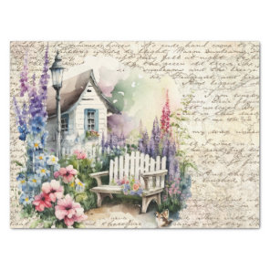 Whimsical English Cottage Fairytale Flower Garden Tissue Paper