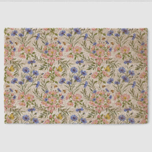 Whimsical English Cottage Wildflower Garden Fiber Doormat