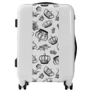 Whimsical Engraved Royal Crown Pattern Luggage