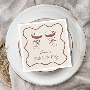 Whimsical Espresso Martini Hand Drawn Bachelorette Napkins