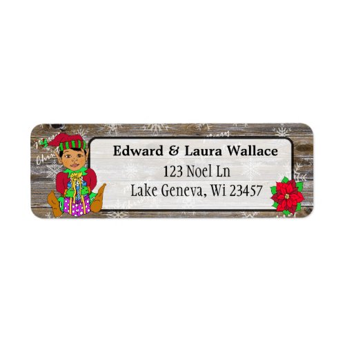 Whimsical Ethnic Elf Snowflakes Holidays Season Label