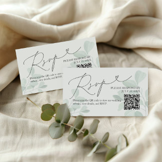 Whimsical Eucalyptus Greenery Wedding RSVP Card
