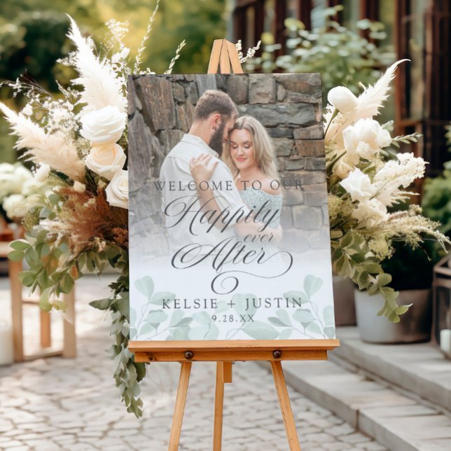 Whimsical Eucalyptus Greenery Wedding Welcome Sign (Creator Uploaded)