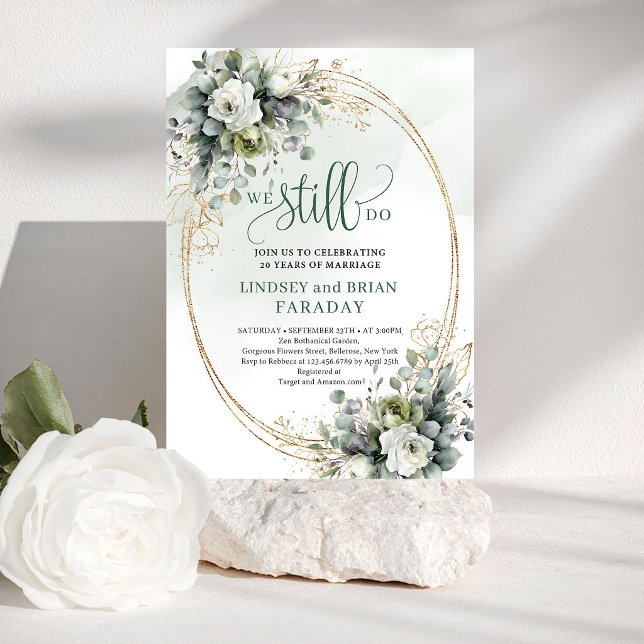 Whimsical Eucalyptus Vow Renewal Invitation Boho (Whimsical Eucalyptus Vow Renewal Invitation Boho)