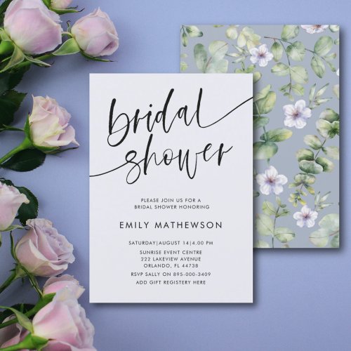 Whimsical Eucalyptus Watercolor Bridal Shower Invi Invitation