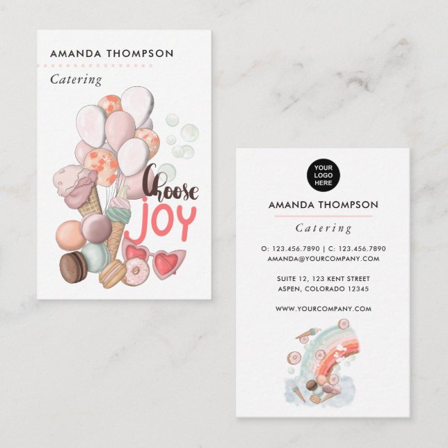 Whimsical Event Catering Business Card (Front/Back)