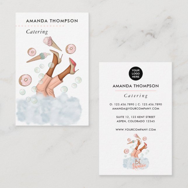 Whimsical Event Catering Business Card (Front/Back)