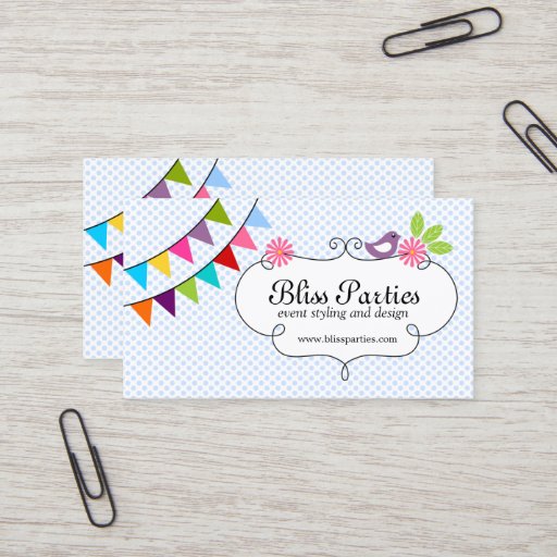 Customizable Whimsical Event Styling and Design Business Cards