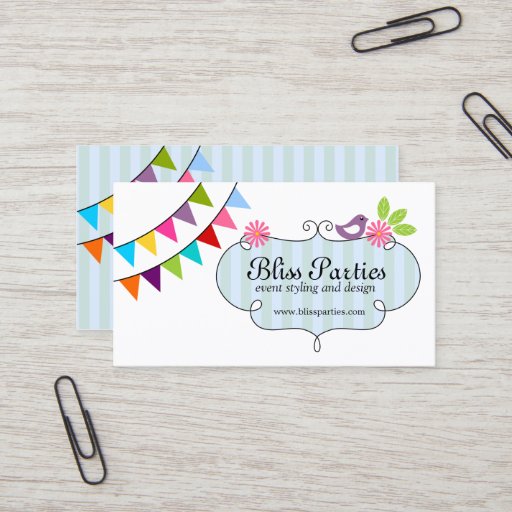 Customizable Whimsical Event Styling and Design Business Cards