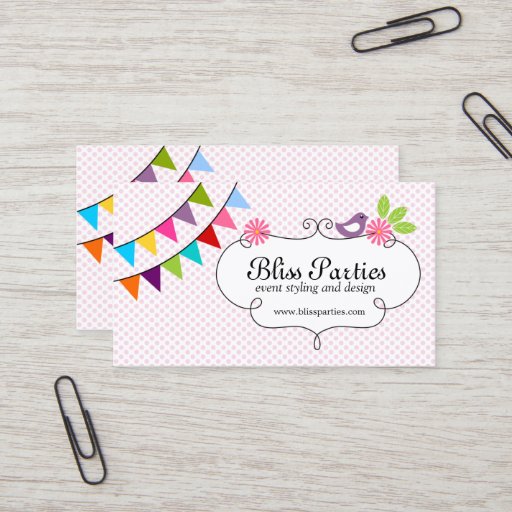 Customizable Whimsical Event Styling and Design Business Cards